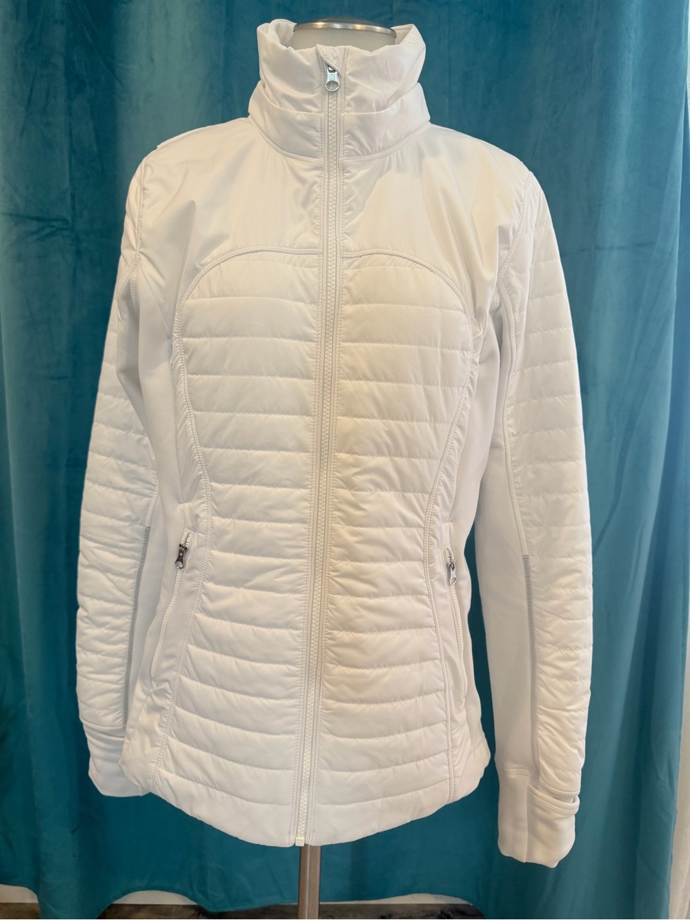 lululemon athletica White Quilted Lightweight Zip Jacket